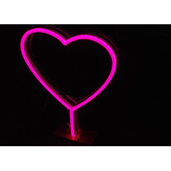Pink Heart Hazard Free 12VDC EU Plug USB Neon Signs For Gift