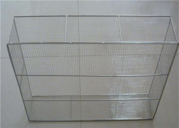 Extra Large Stainless Steel Square Wire Metal Storage Baskets Perforated For Medical Treatment