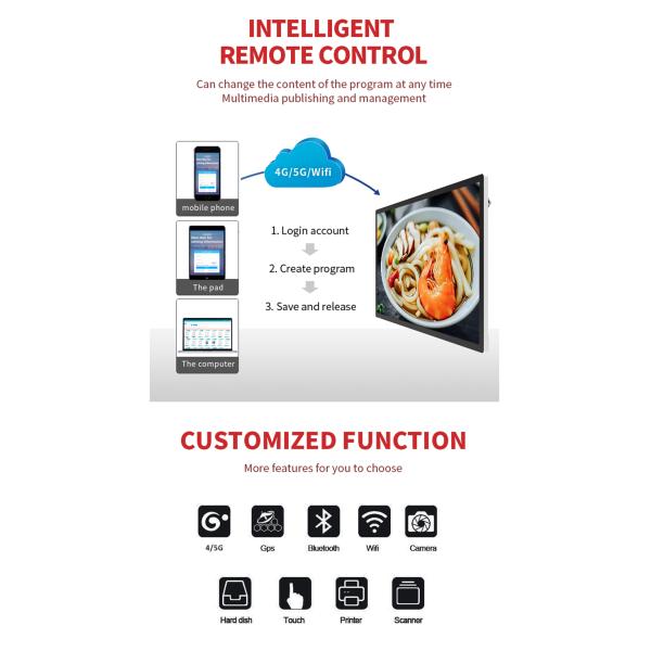 Signage андроида крытый тонкий 16GB LCD цифров показывает разрешение 1920X1080