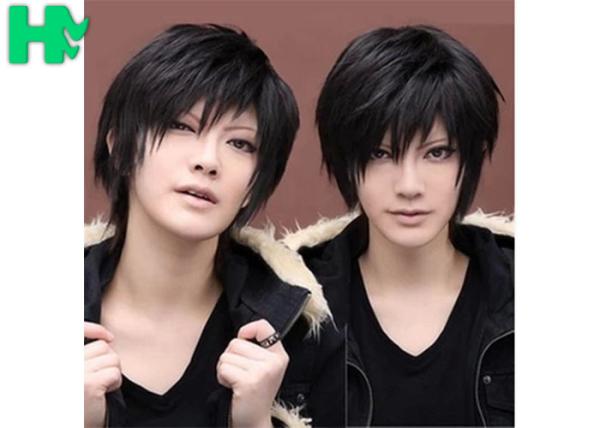 Tangle Free Blonde Men Hair Wig , Synthetic Human Hair Mens Wigs