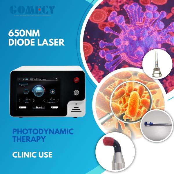 5000mW Maximum Cooling Capacity Gomecy's Medical 650nm Photodynamic Therapy Laser Machine with Red and Blue Light Source
