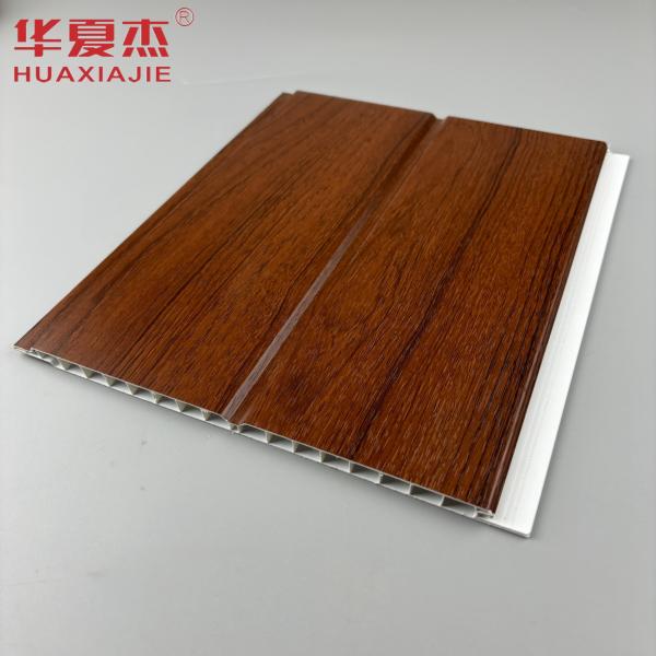 U-shaped pvc wall panel red wood moisture proof pvc ceiling panel for home living room decoration