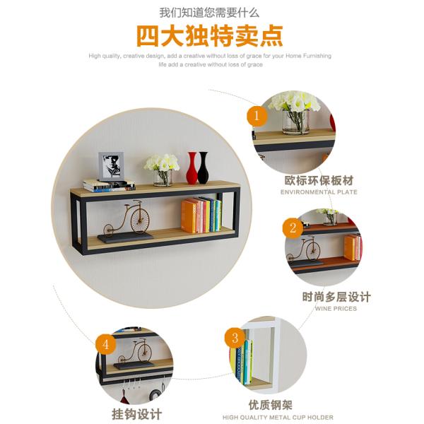 Wood Corner Wall Shelf Design Metal Frame Floating Shelves for Bedroom Mail Packing Y