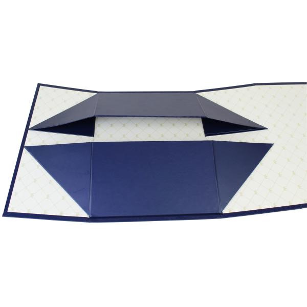 Blue foldable Rigid Cosmetic Box For Beautiful Makeup Packaging