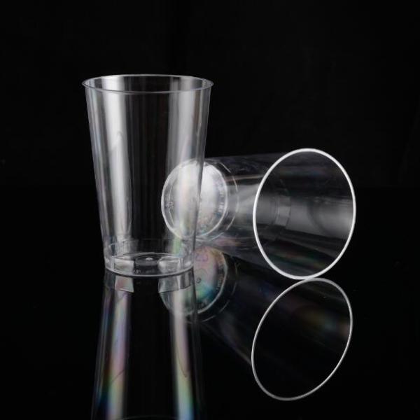 16OZ Capacity Round Hard Plastic Drinking Cups Custom Design For Restaurants Cafes
