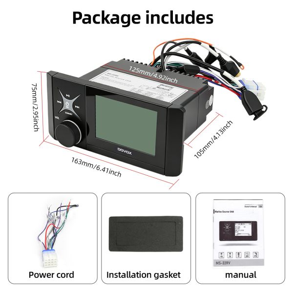 Marine New Marine Waterproof Stereo Receiver MP3 Player FM Radio for Boat With Controller