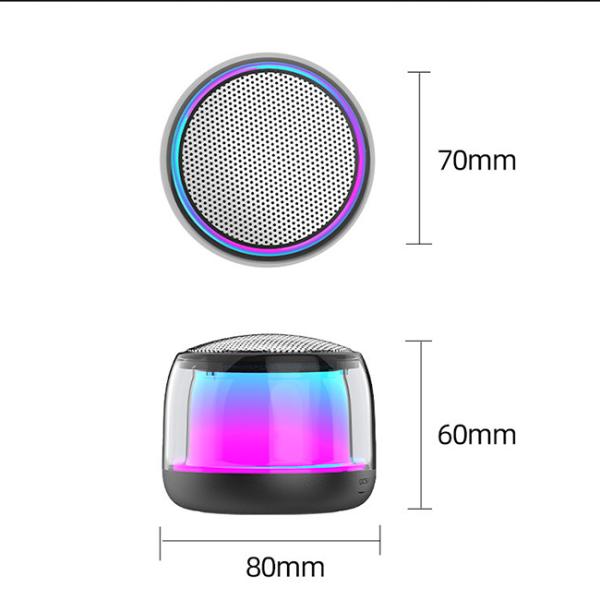 80mm Bluetooth Speaker Ambient Night Light 600mAh Waterproof Night Light