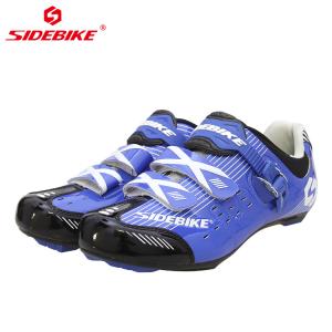 Water Proofing Blue Road Bike Shoes Microfiber Upper With CE / ISO Certification