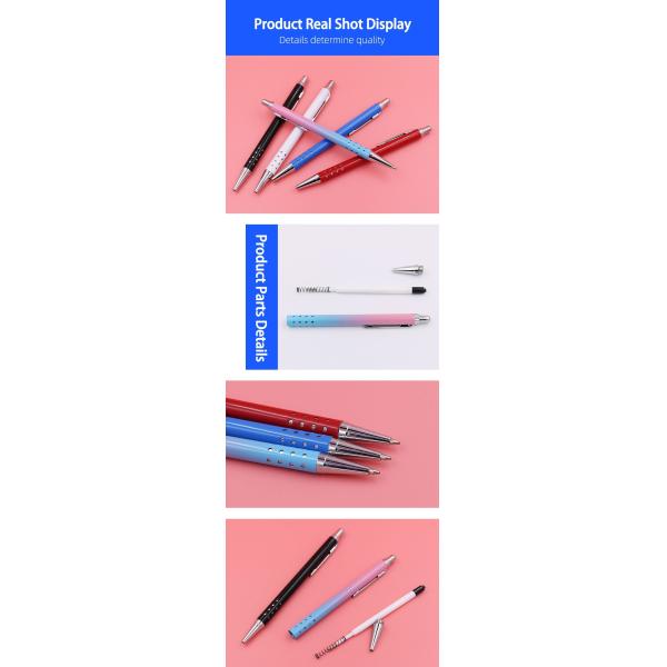 Metal Press Gradient Aluminum Ballpoint Pen 1.0mm Advertising Ballpoint Pens