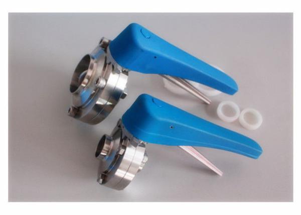 Butt Welded Hygienic Butterfly Valves Stainless Steel With Trigger Handle