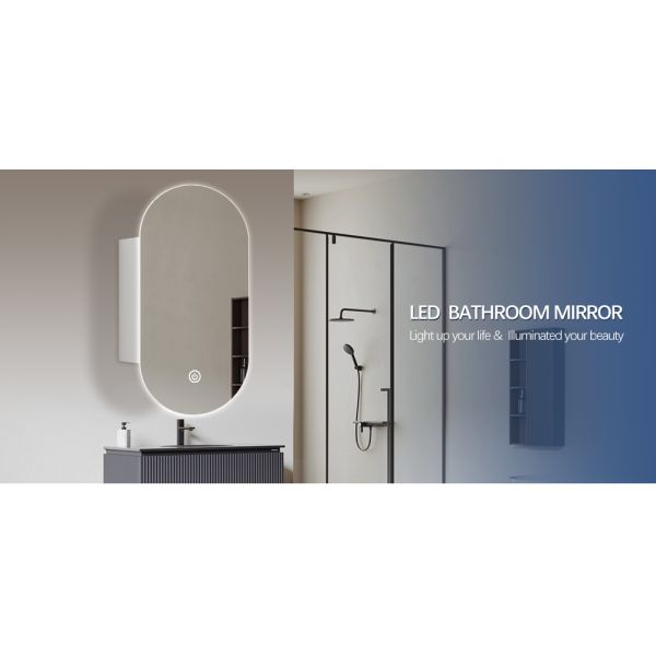 Illuminated Bathroom Mirror Cabinet Anti Corrosion Shatterproof Wall Hanging