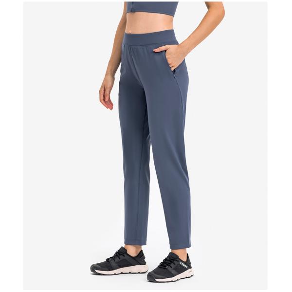 Skin Friendly Women'S Straight Leg Casual Pants Breathable With Zip Pocket