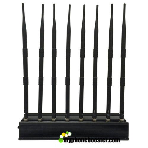 8 Antennas 20w Desktop GPS/ WiFi/ 315/ 433 RF Signal Jammer Blocker With Car