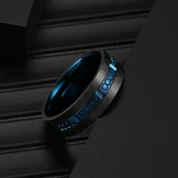 Carbon Fiber Plain Stainless Steel Rings For Men Customized Size