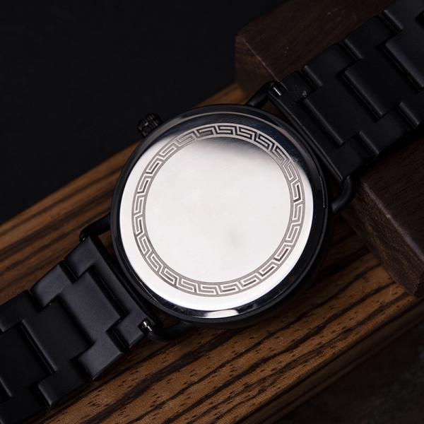 Wooden Band Quartz Battery Wristwatches Harlex Mirror Material 113g