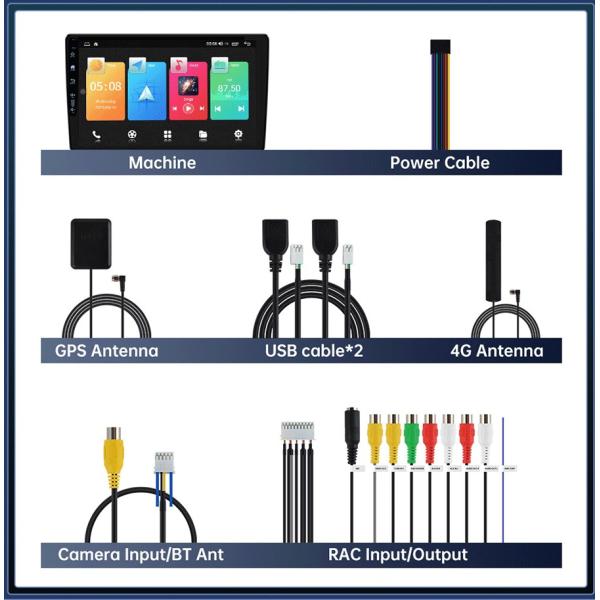 9 дюймовый авто DVD-плеер Android навигация с 6 128 ГБ 4G Wifi GPS Dsp Rds AM Двойной дини автомобильное радио