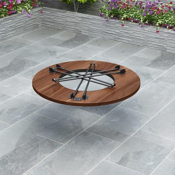 60x45CM Foldable Multifunction Camping BBQ Grill Outdoor Picnic Round Folding Table with Customized Logo