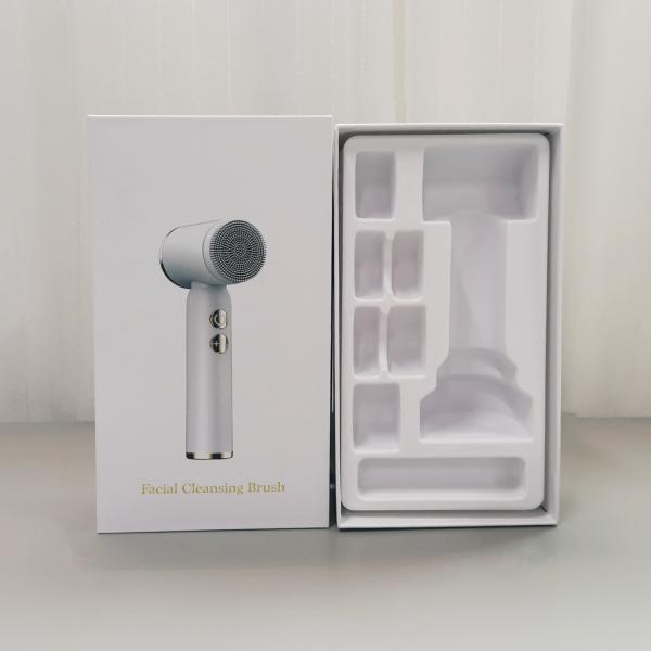 Pink Face Cleanser Vibrating Brush 1000mAh Silicone Battery Face Scrubber