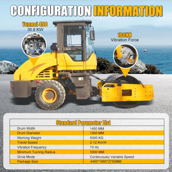 Construction Machinery 5Ton 6Ton 8Ton 10Ton Vibratory Road Roller Single Drum Diesel Ride on Soil Compactor Roller for Sale
