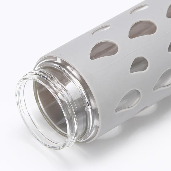 Anti Slip Single Wall water Glass Drinking Bottles 350ml