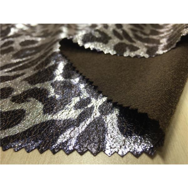 0.35mm Garment Suede leather Fabric With Silver Leopard Lamination