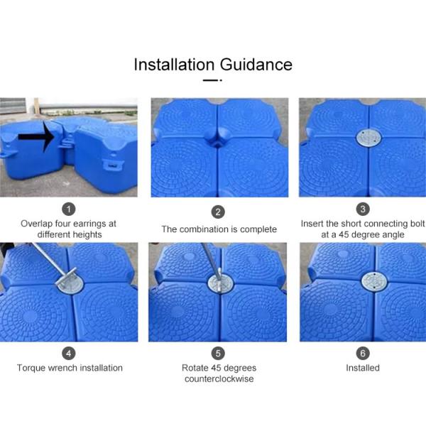 Кубы пластикового плавучего дока HDPE модульные для платформы воды рекреационной