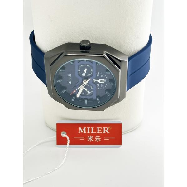 На заказ логотип Милер Модный Хронограф Кварцевые мужские часы Большой циферблат Силиконовые личные часы Люксовые спортивные часы