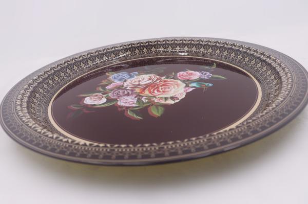33cm Wholesale high quality SS gold bottom plate dinnerware round dinner plate for weddings