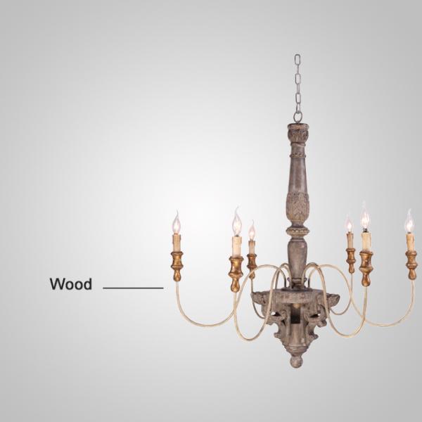 Rustic Neutral wood chandelier for Home Hotel (WH-CI-35)