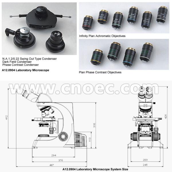 CE fluorescente corregido color A12.0904 del microscopio del estudiante de los microscopios del contraste de la fase