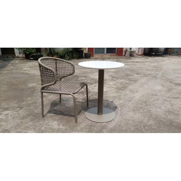 Restaurant PE Boho Rattan Coffee Table Coffee Aluminum All Weather Wicker Patio Table Chair