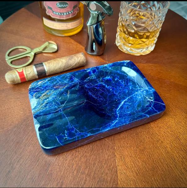 Cloisonne Blue Marble Cigar Ashtray Stain Proof Heat Resistant