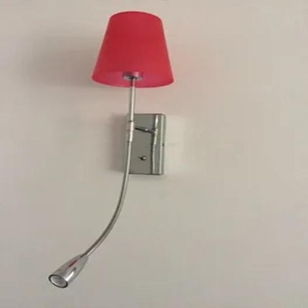 LED Modern Hotel Wall Lamps with Double Head and PP Shade CRI 80 Lifespan 30000 hours