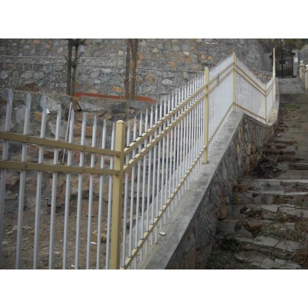 Flat top galvanized steel tubular metal fence panel