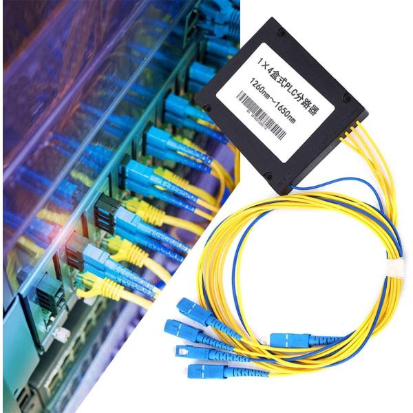 4 Way SC UPC Plc Optical Fiber Optic Couplers And Splitters 1x4