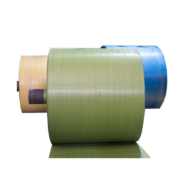 Moisture Proof Woven Polypropylene Roll , UV Inhibitor Green Offset Print Woven Poly Fabric