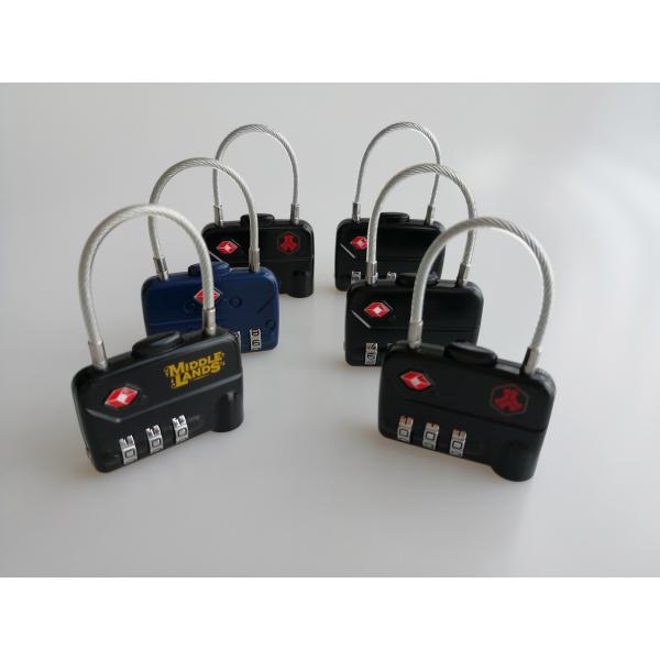 TSA 320 Luggage Cable Lock / Zinc Alloy Backpack Cable Lock Free Sample Available