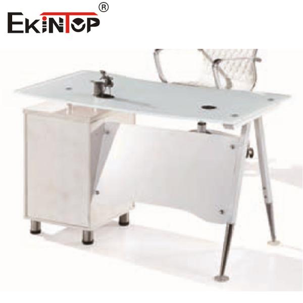Metal Feet Glass Computer Desk Executive Glass Table Standard Customized
