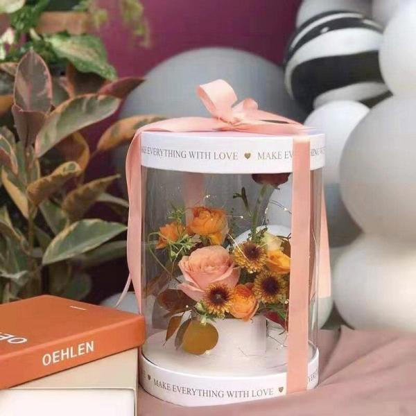 Matt Lamination Debossing 0.3mm PVC Flower Gift Packing Boxes