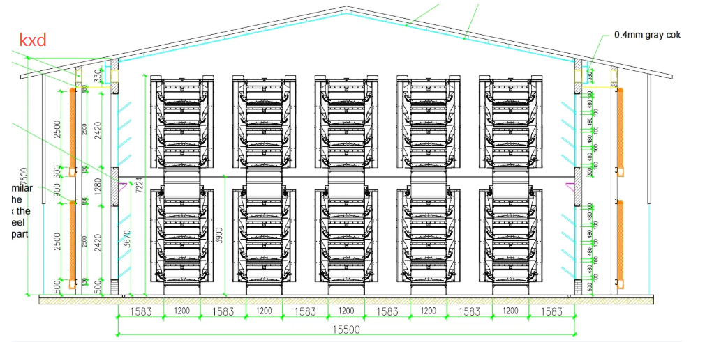 Corrosion Resistant Hot-dip Galvanized Layer Chicken Cage with High Egg Laying Rate for Poultry Farming