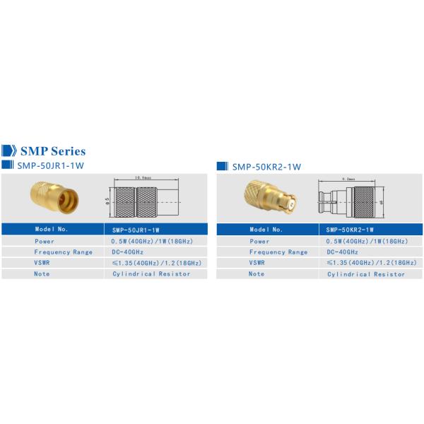 терминатор 40GHz 50Ohm балластной нагрузки SMP коаксилового разъема 0.5watt RF