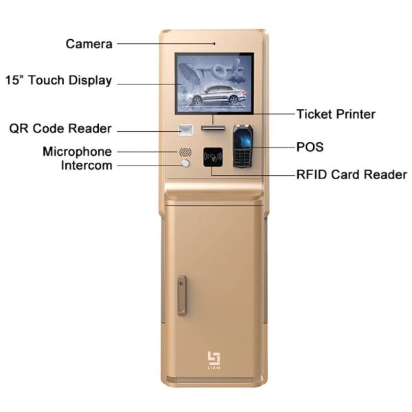 15inch Touch Screen Parking Payment Kiosk with Intercom and Galvanized Steel Sheet Construction