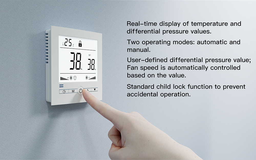 Real Time Differential Pressure Controller Intelligent Fresh Air Ventilation Controller