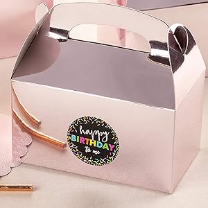 Treat Boxes - Candy Gable Boxes For Party Favors, Birthday, Wedding, Baby Shower (Rose Gold, 6.2x3.5x3.6 In)