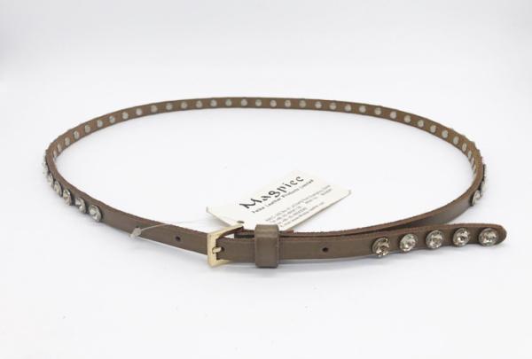 1.0CM Fashion Crystal Thin Rhinestone Belt , Leather Jewelled Waist Belt