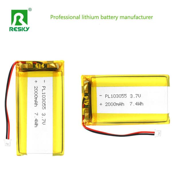 Power Lithium Ion Cell 103055 3.7V 2000mAh 7.4wh Rechargeable Lithium Polymer Battery