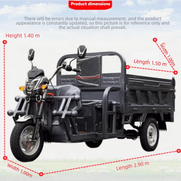 Electric Driving Type 2024 3 Wheel Cargo Motorcycle Tricycle for Adult Driving Mileage 70-90km