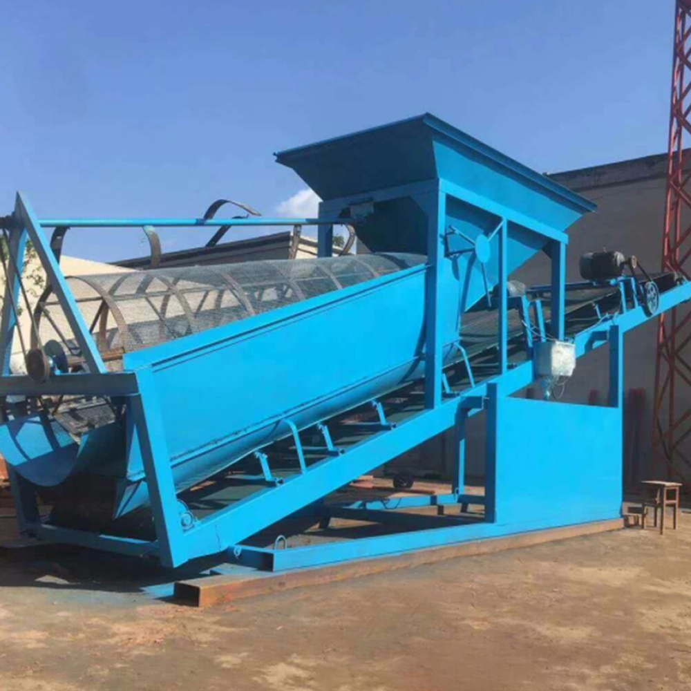 Custom-made High Efficiency Stainless Steel Drum-Type Rotary Screen Sand Washer with Belt Conveyor
