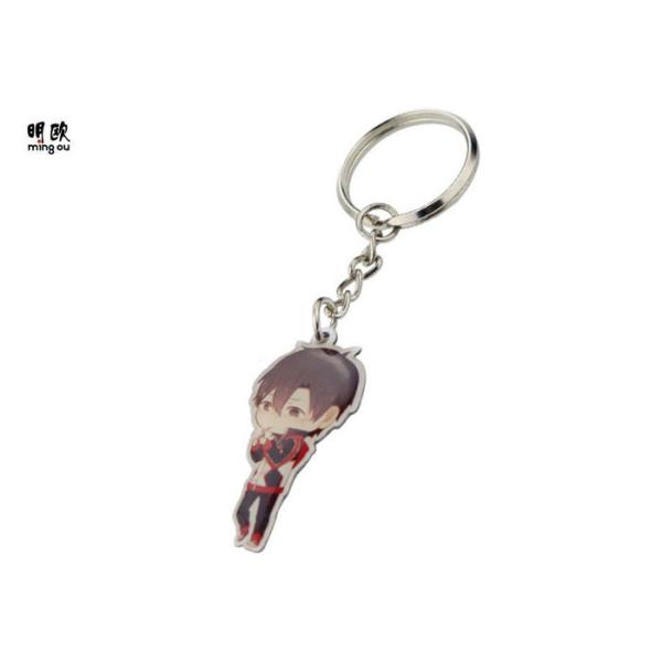 Cartoon Design Metal Key Ring , Human Keyring With Brush Nickel / Blank Back Side