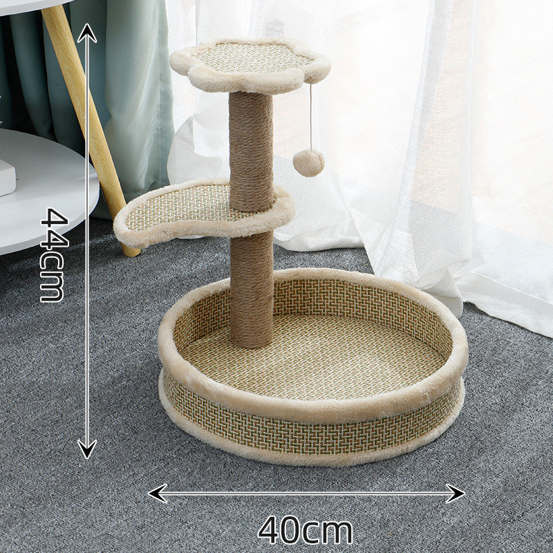 Customizable Pet Scratcher Wood and Lint Supply Board Tree Climbing Sisal Flower Catcher